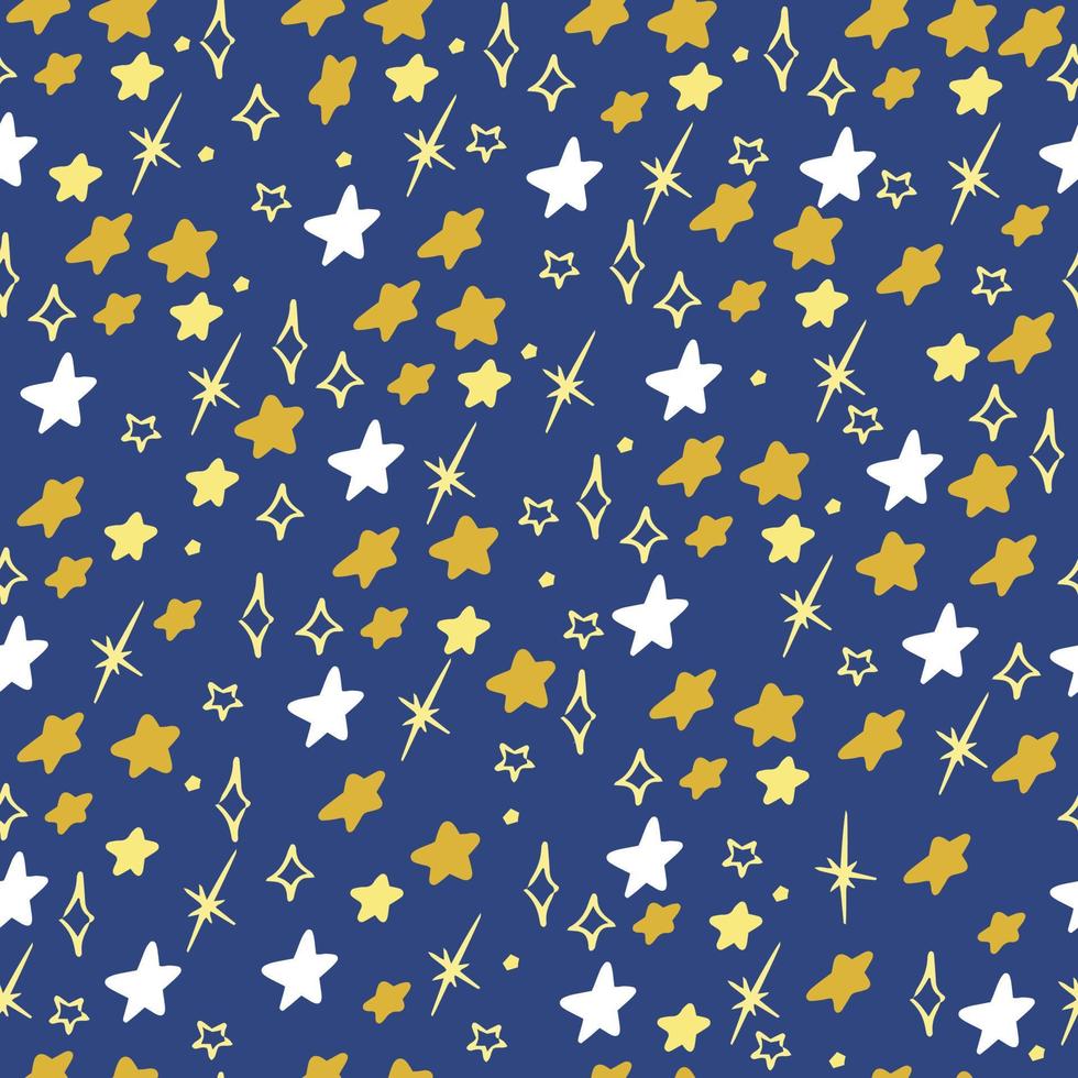 Seamless star pattern, abstract elements, background drawing, yellow stars, wrapping paper, scrapbooking, decoration business cards, notebooks, diaries, for textiles, handmade vector stars, printing