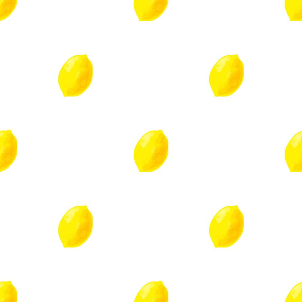 Seamless pattern with lemon iIlustration on a white background vector