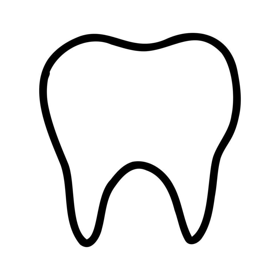 Hand drawn doodle icon of tooth. Vector illustration of teeth for brochure, banner, dental clinic, logo, sticker