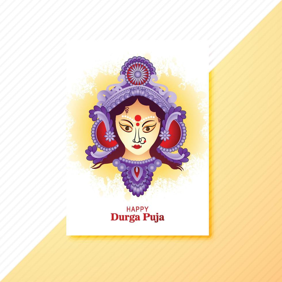 Happy durga puja festival celebration brochure card background vector