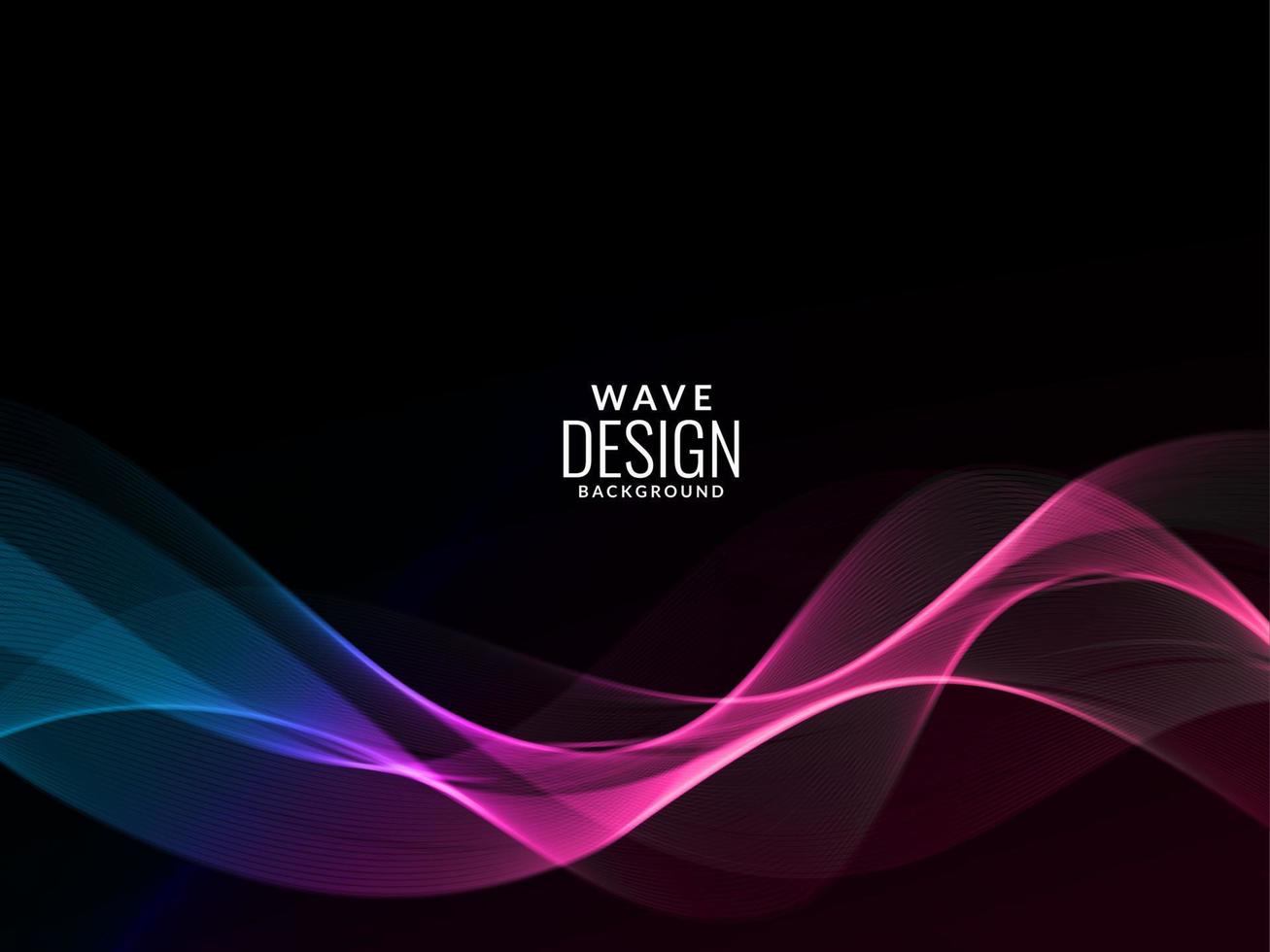 Dark abstract background with flowing colorful wave background pattern vector