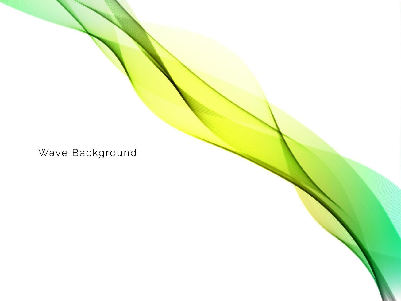 Green flowing wave background vector