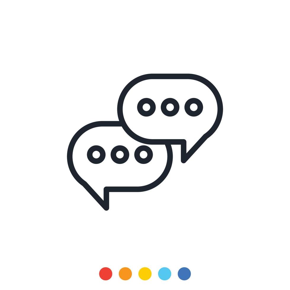 Speech balloon icon, Communication icon, Vector and Illustration.