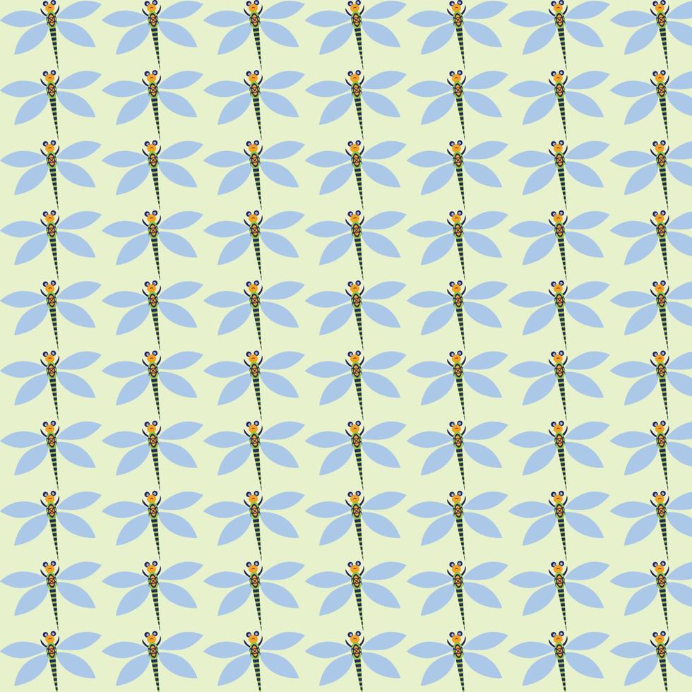 cartoon dragonfly pattern background vector