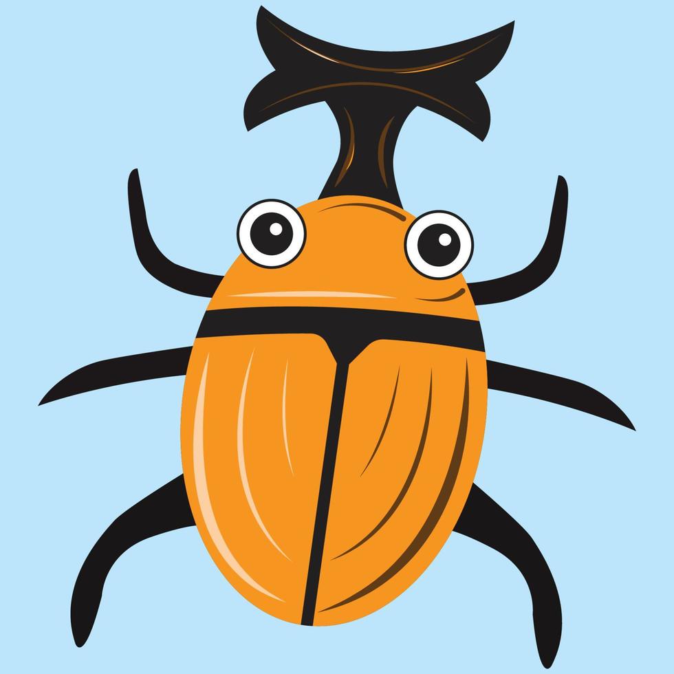 cute cartoon beetle vector