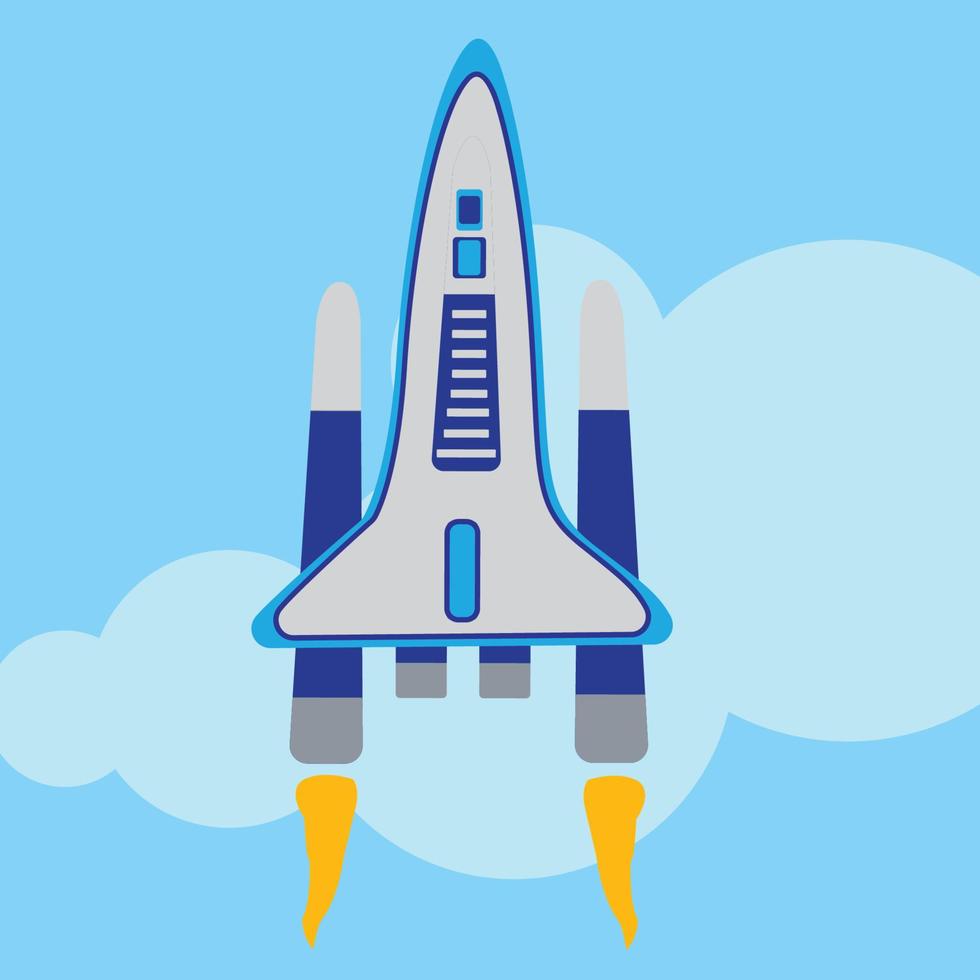 cartoon spaceship illustration vector
