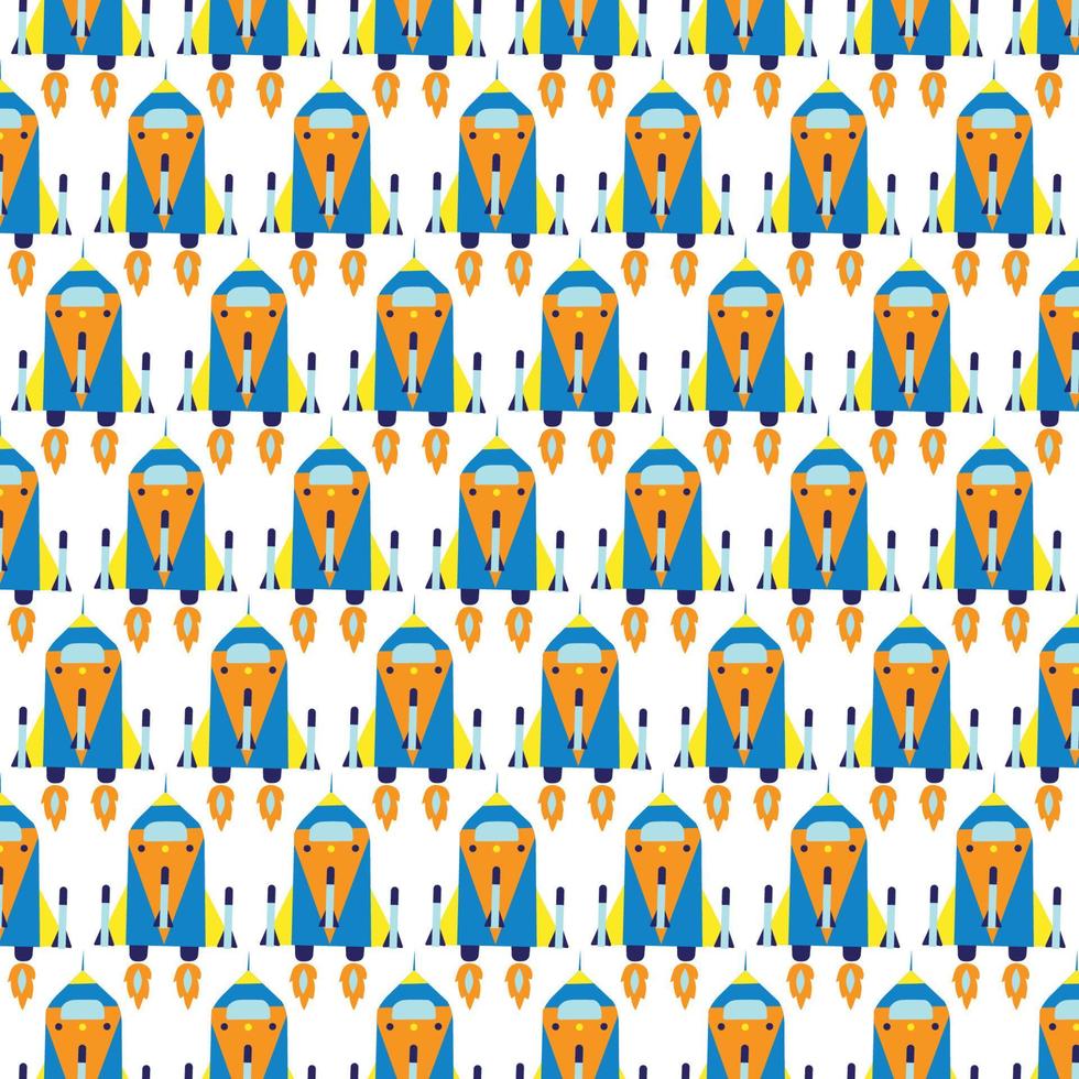 cartoon rocket pattern background vector