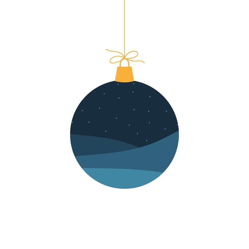 Christmas ball with winter landscape. Template for winter festive design. vector