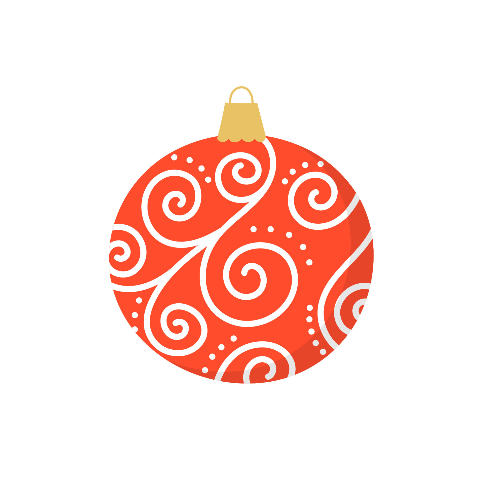 Christmas ball with white ornament. Template for winter festive design Christmas ball with white ornament. Template for winter festive design