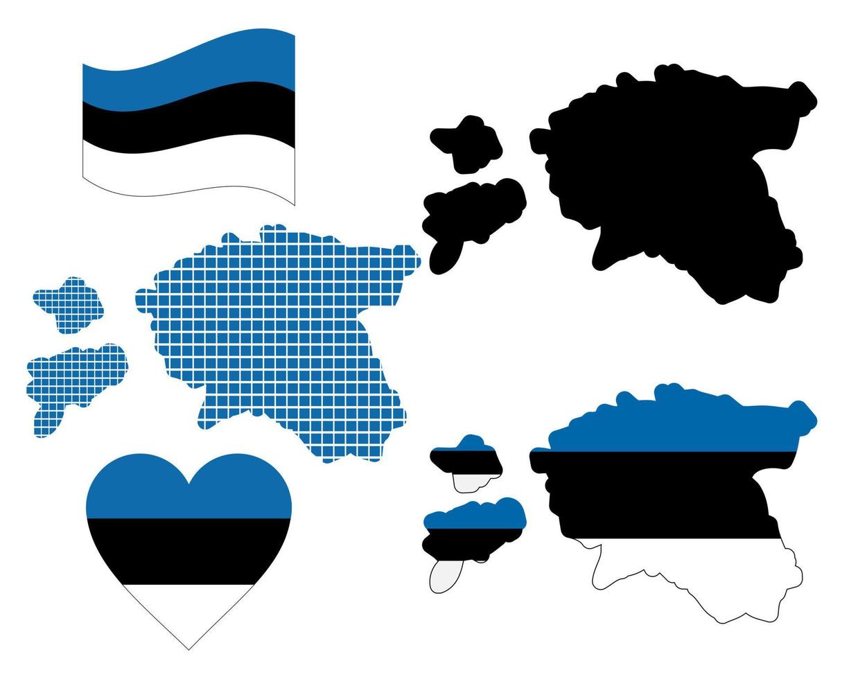 Map of Estonia of different colors on a white background vector