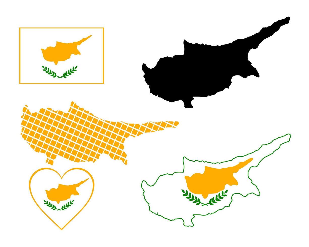 Mapa de Chipre en diferentes colores sobre un fondo blanco. vector