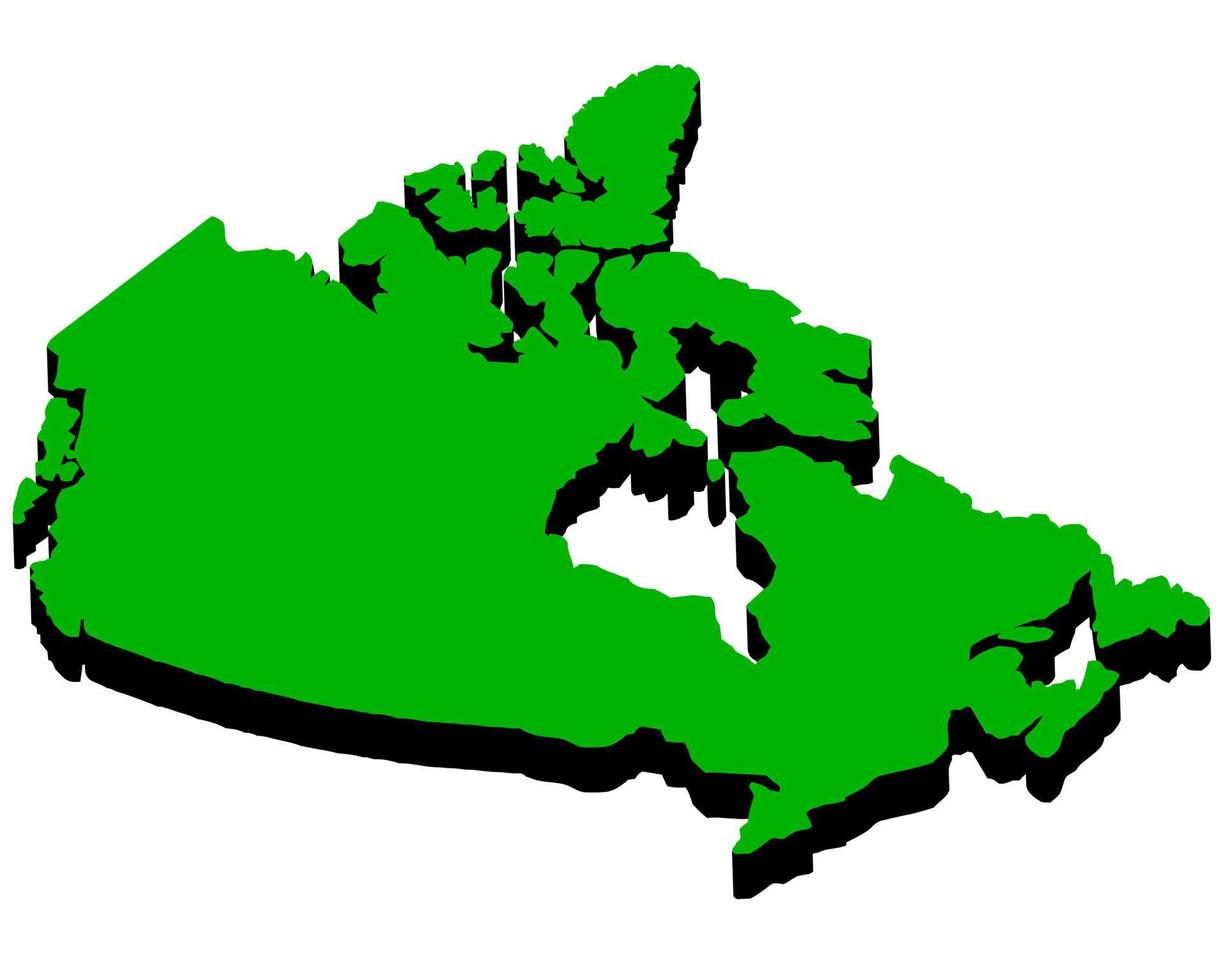 mapa de canadá en la cantidad de verde sobre un fondo blanco vector