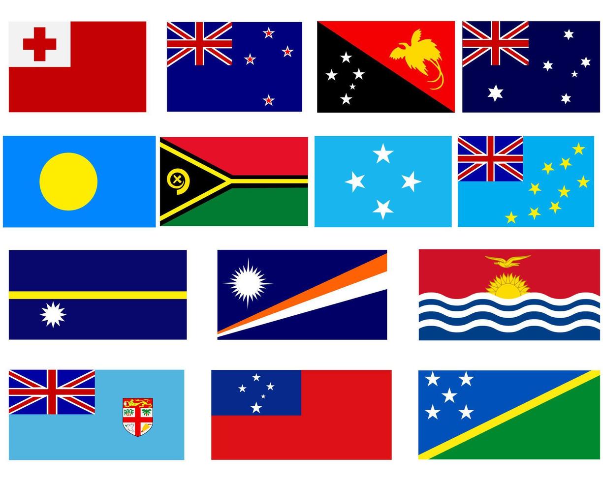 flags of the ocean on a white background vector