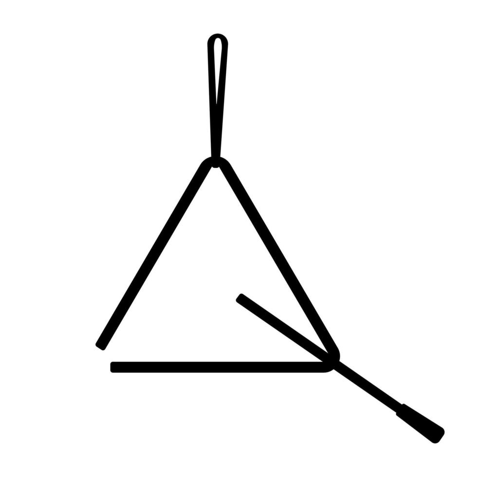 silueta de percusión manual, instrumento musical idiófono triangular vector