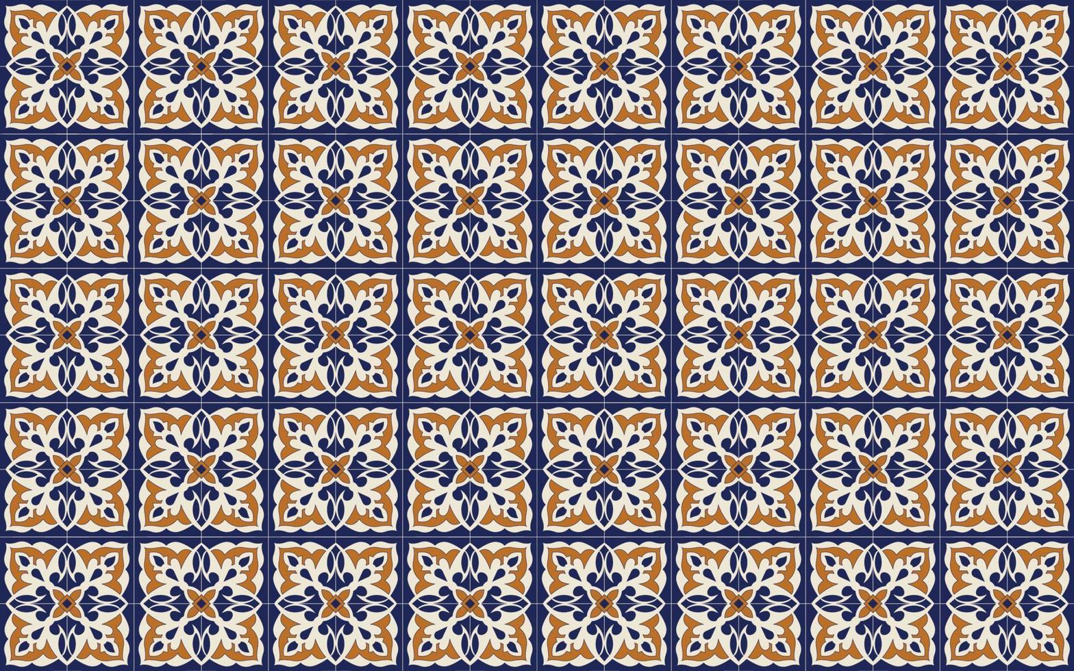 mosaico marroquí colorido floral tradicional, fondo de patrón sin costuras de azulejos. vector