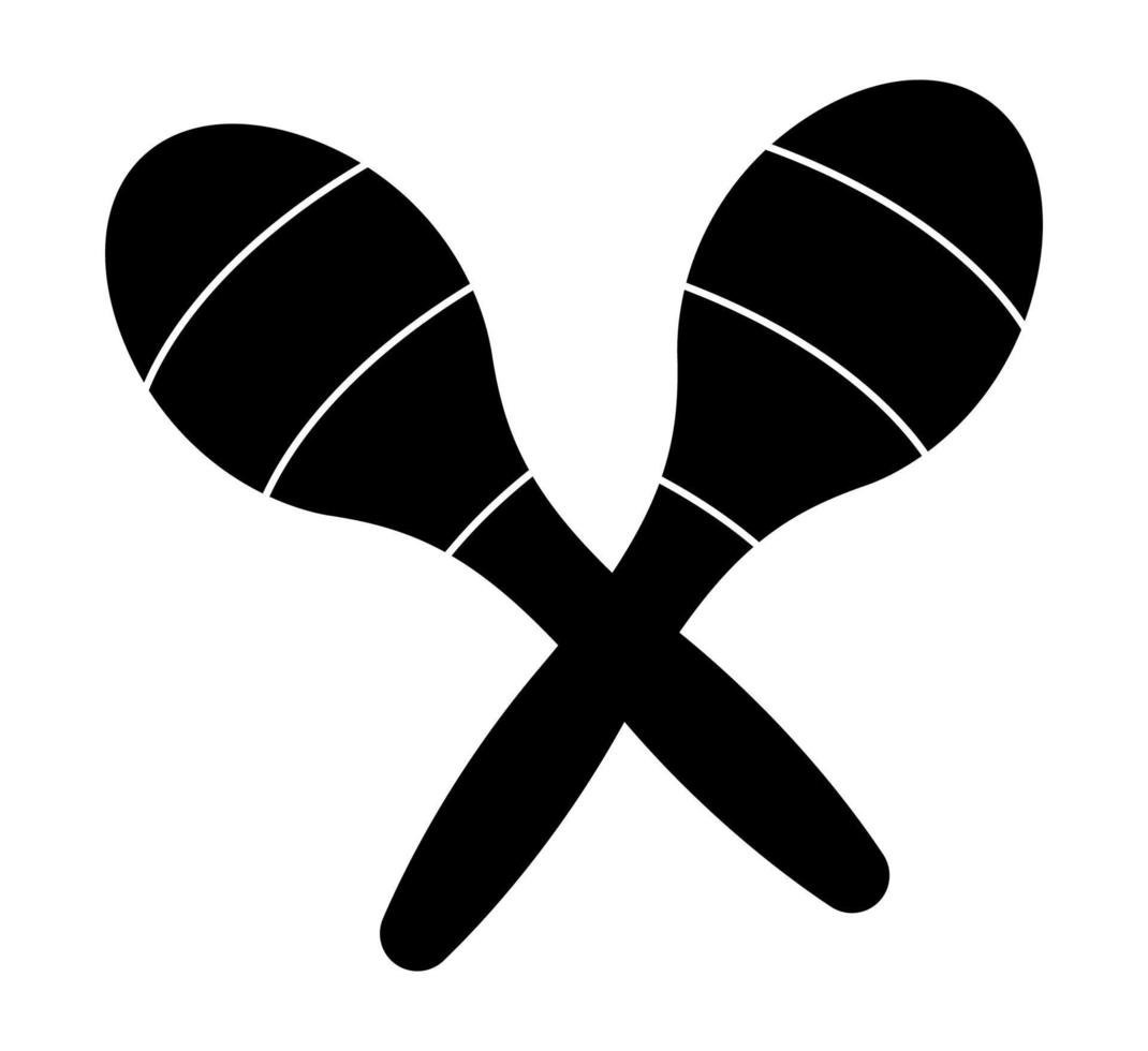Maracas Chac Chac Silhouette, Rumba Shaker Percussion Musical Instrument vector