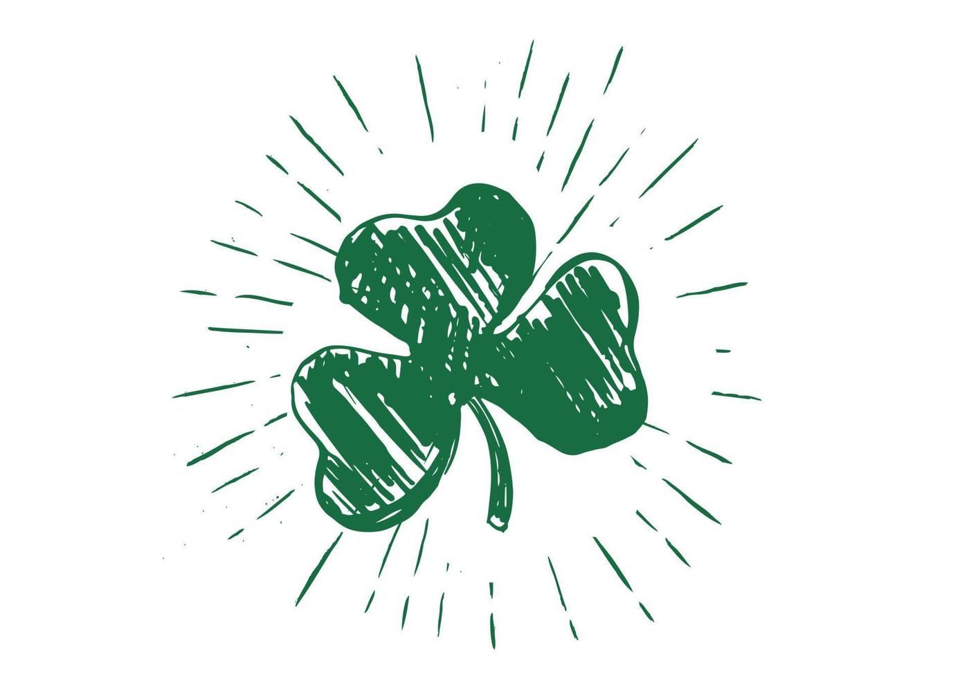 Patrick day. Clover, hand drawn illustration. vector