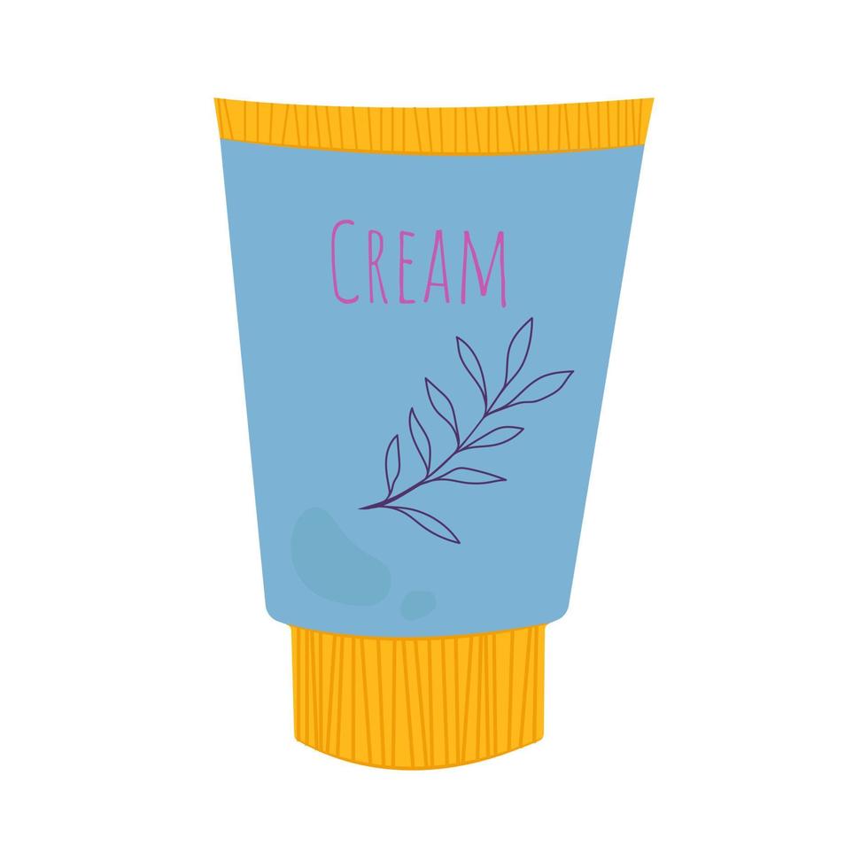 A bright jar of body care cosmetics. Body cream. Vector illustration in flat style