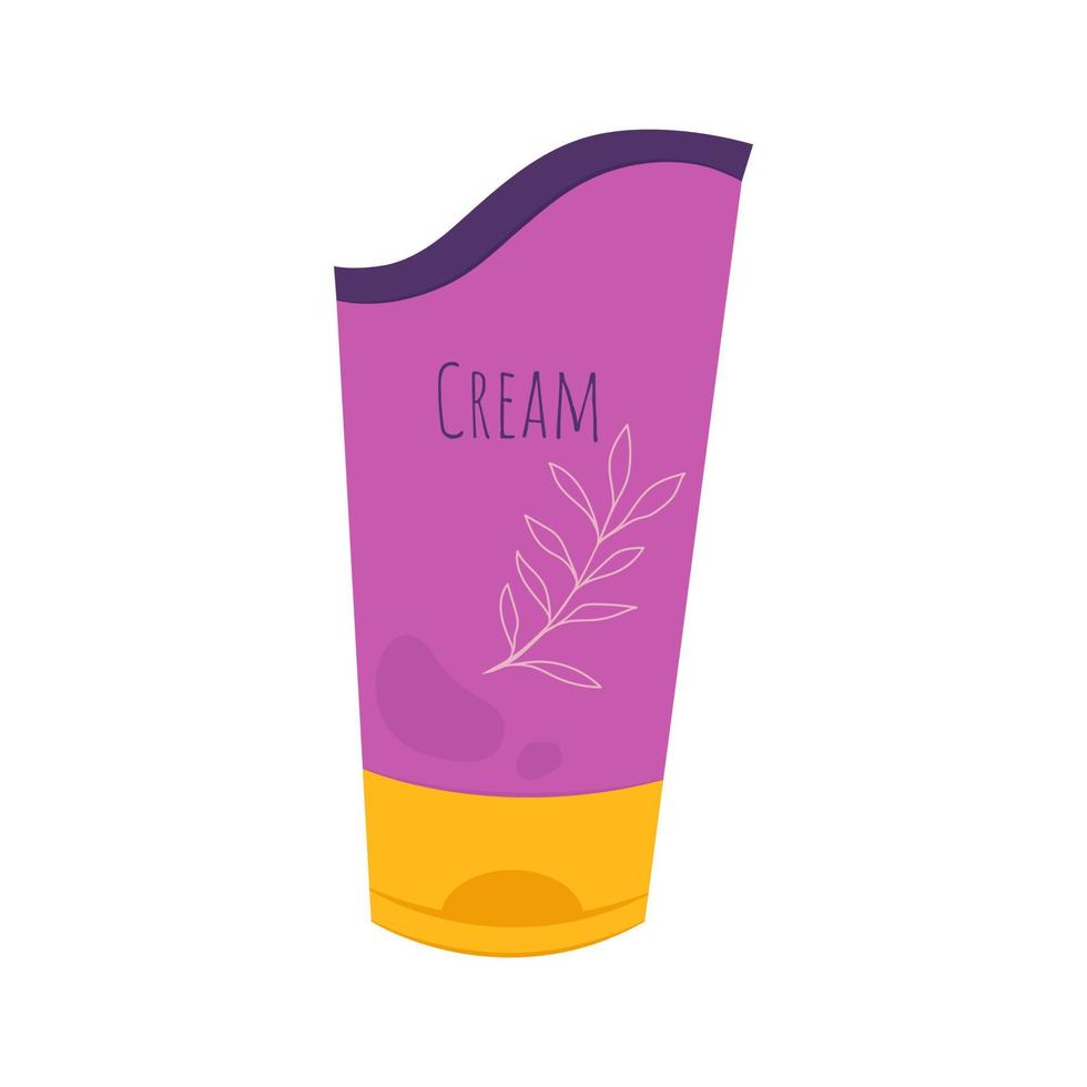 A bright jar of body care cosmetics. Body cream. Vector illustration in flat style