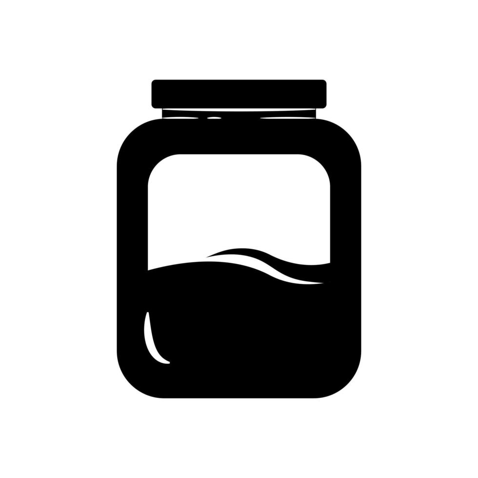 Black and white silhouettes of various jar. Icon of jar, containers and packaging isolated. Vector illustration