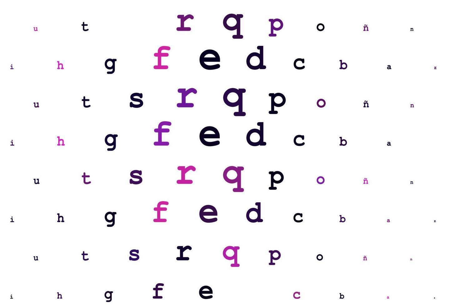 Dark pink vector texture with ABC characters.