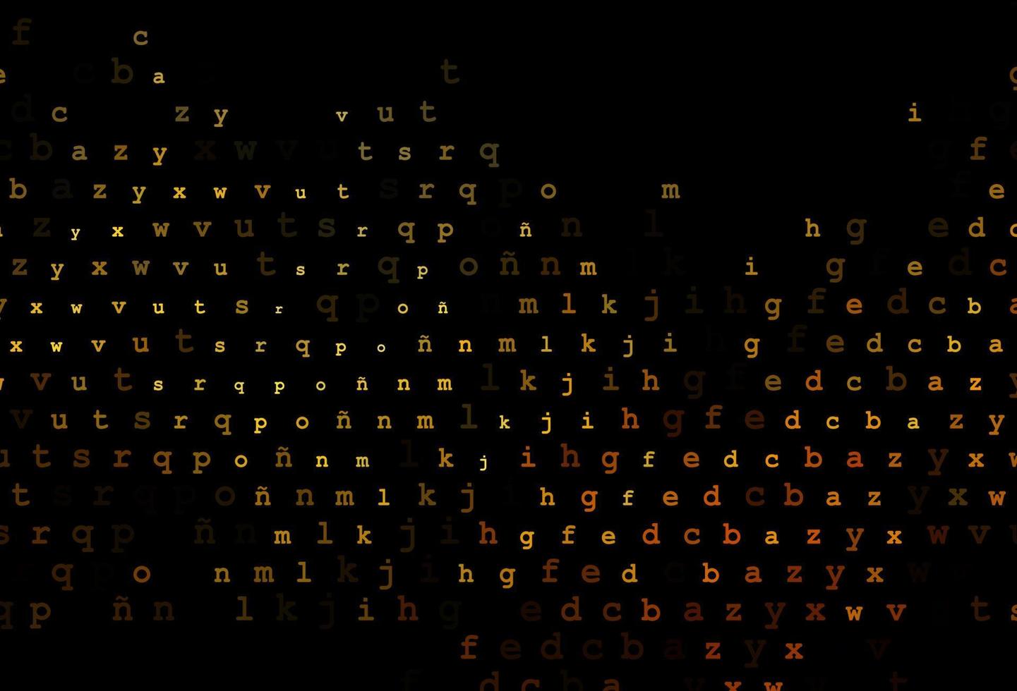 Dark yellow, orange vector texture with ABC characters.