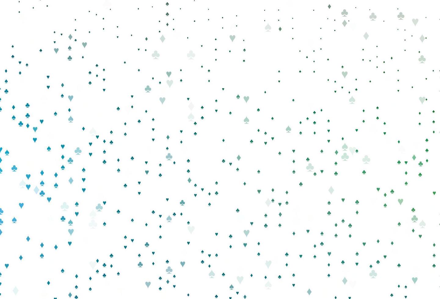 Light Blue, Green vector background with cards signs.