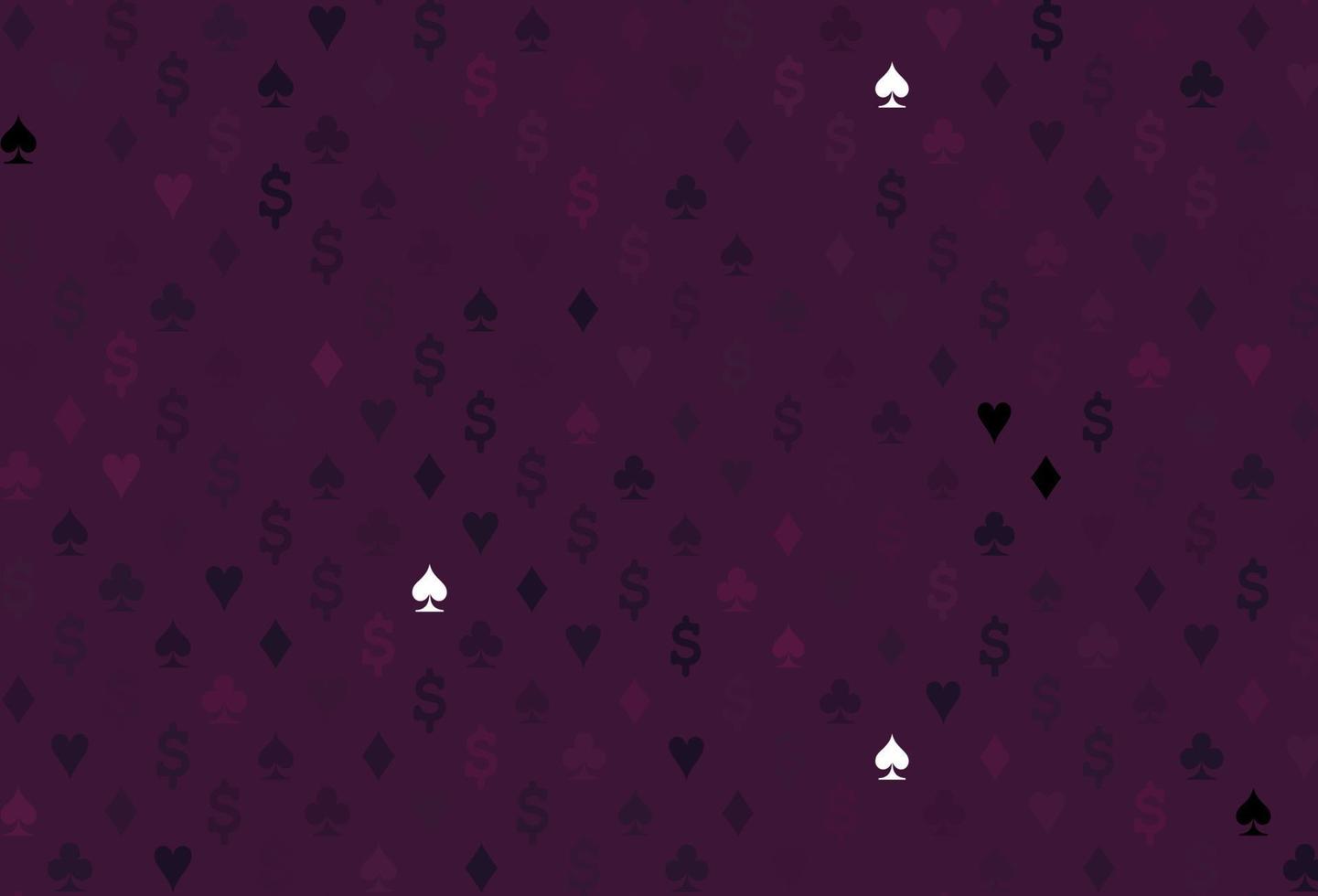 Dark pink vector texture with playing cards.