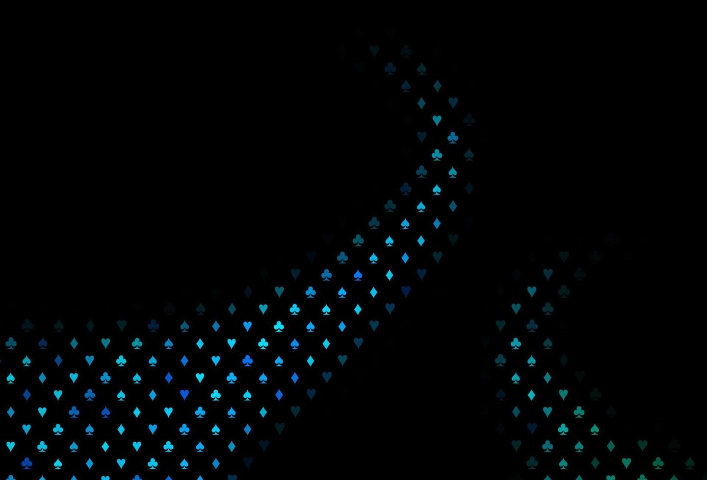 Dark blue, green vector texture with playing cards.