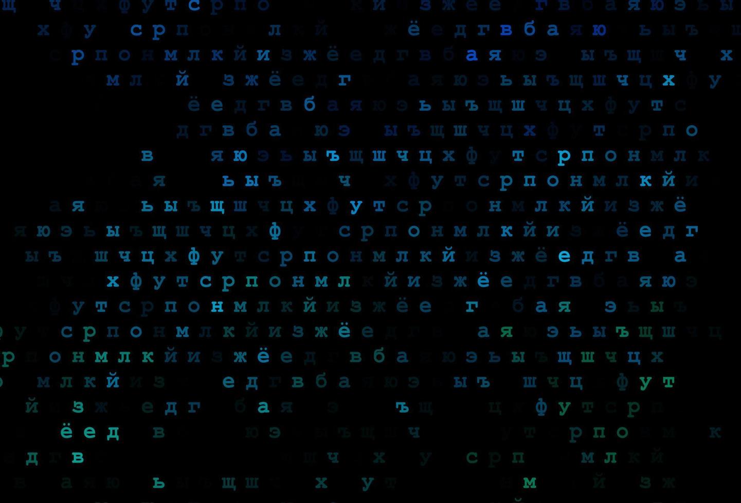 Dark blue, green vector layout with latin alphabet.