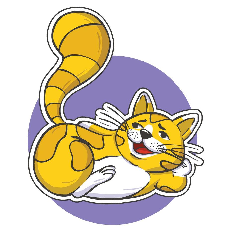 funny cat cartoon peeking vector