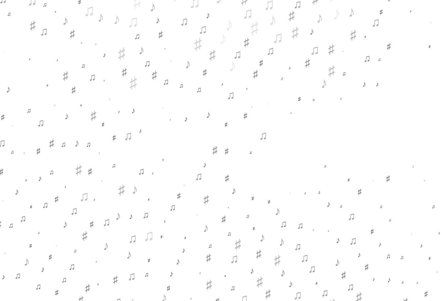 Light Silver, Gray vector backdrop with music notes.