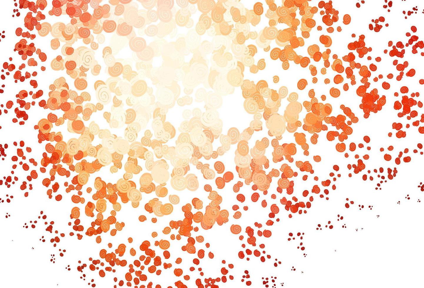 Light Red, Yellow vector background with bubble shapes.