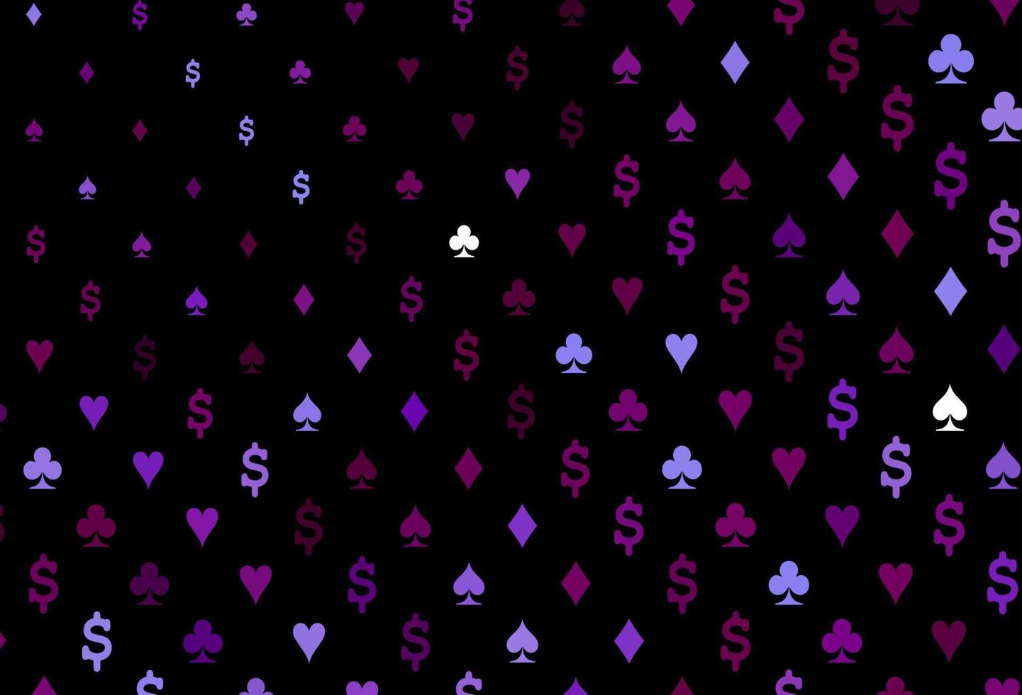 Dark purple vector pattern with symbol of cards.