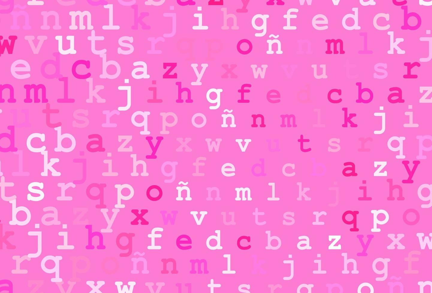 Light pink vector texture with ABC characters.