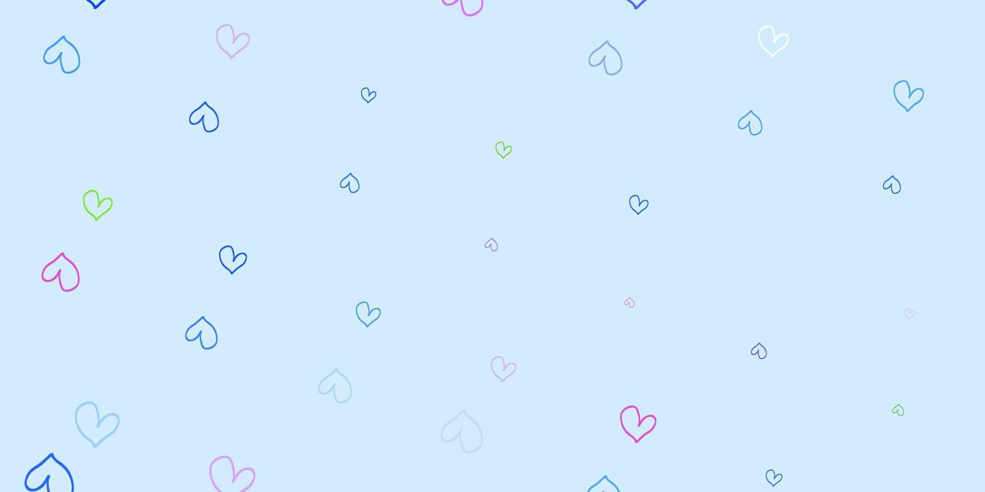 Light Blue, Red vector texture with lovely hearts.