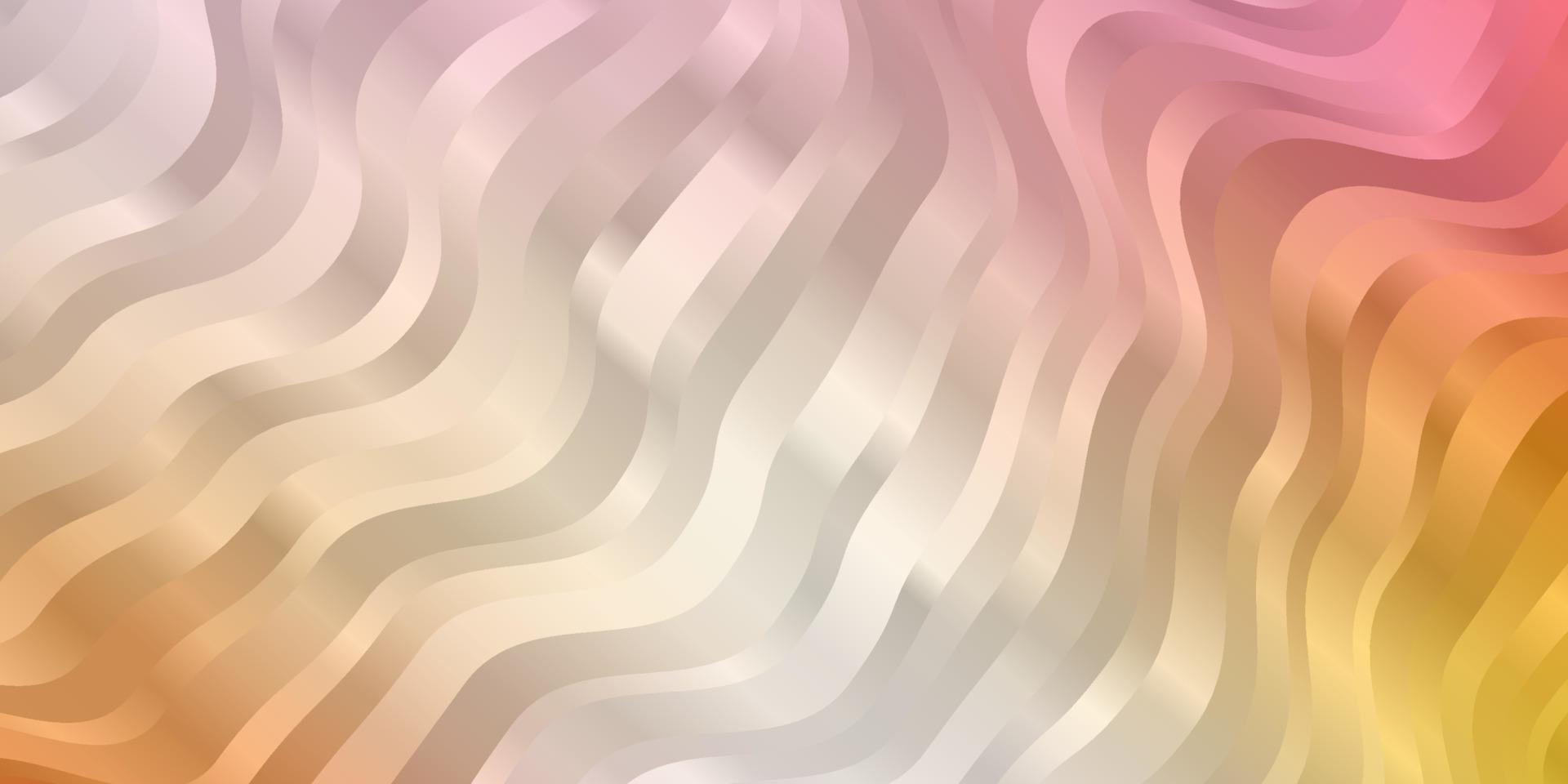 Light Pink, Yellow vector backdrop with bent lines.