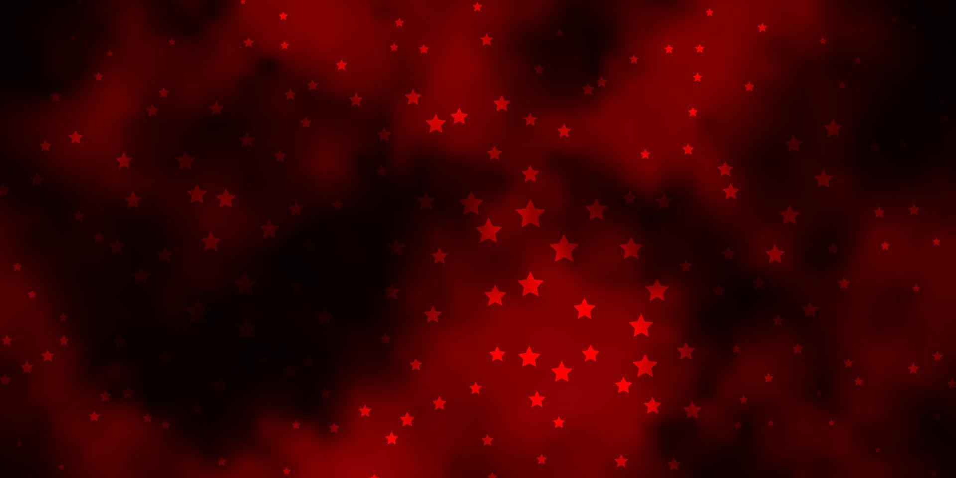 Dark Red vector texture with beautiful stars.