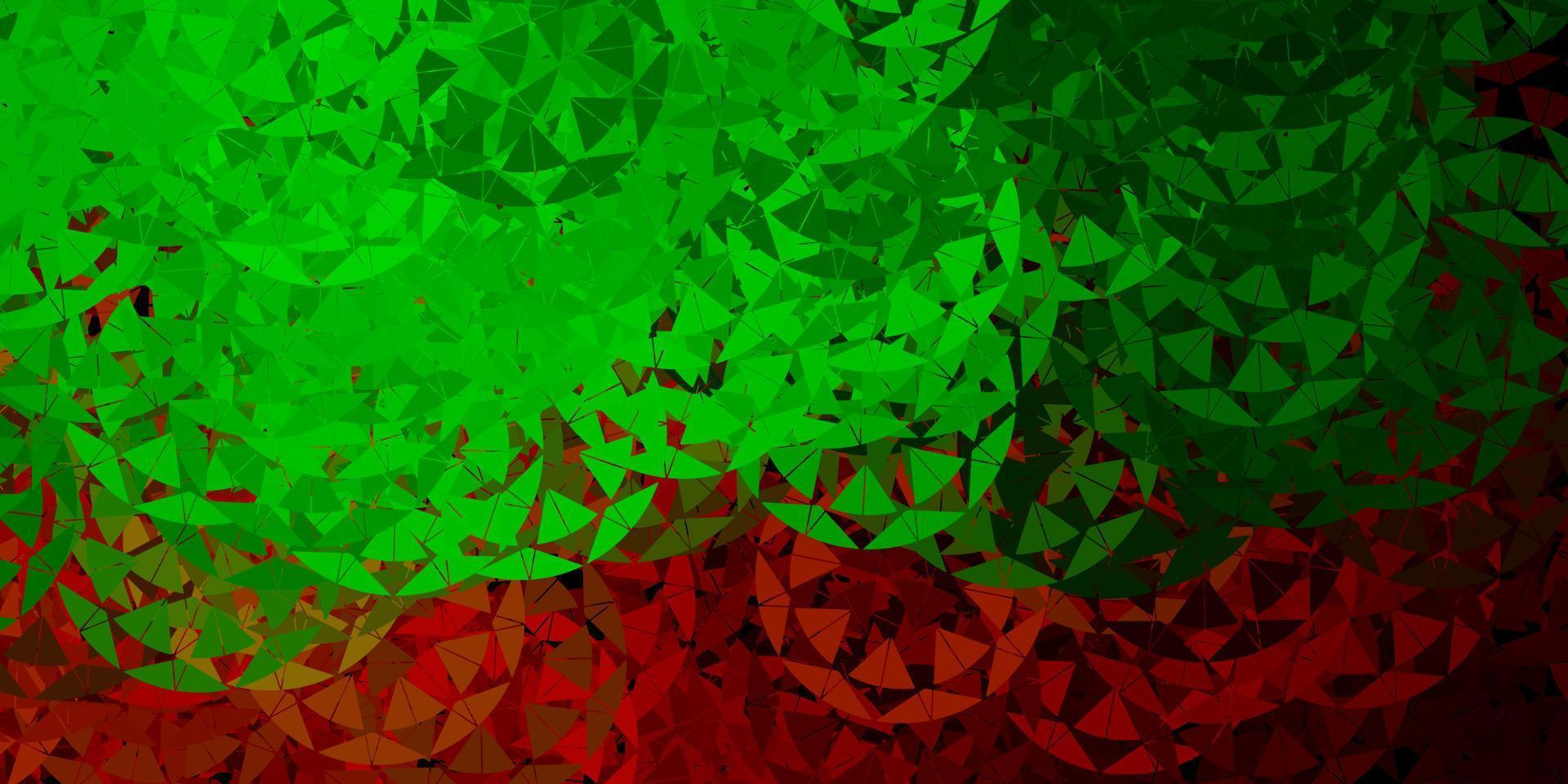 Light green, red vector pattern with polygonal shapes.