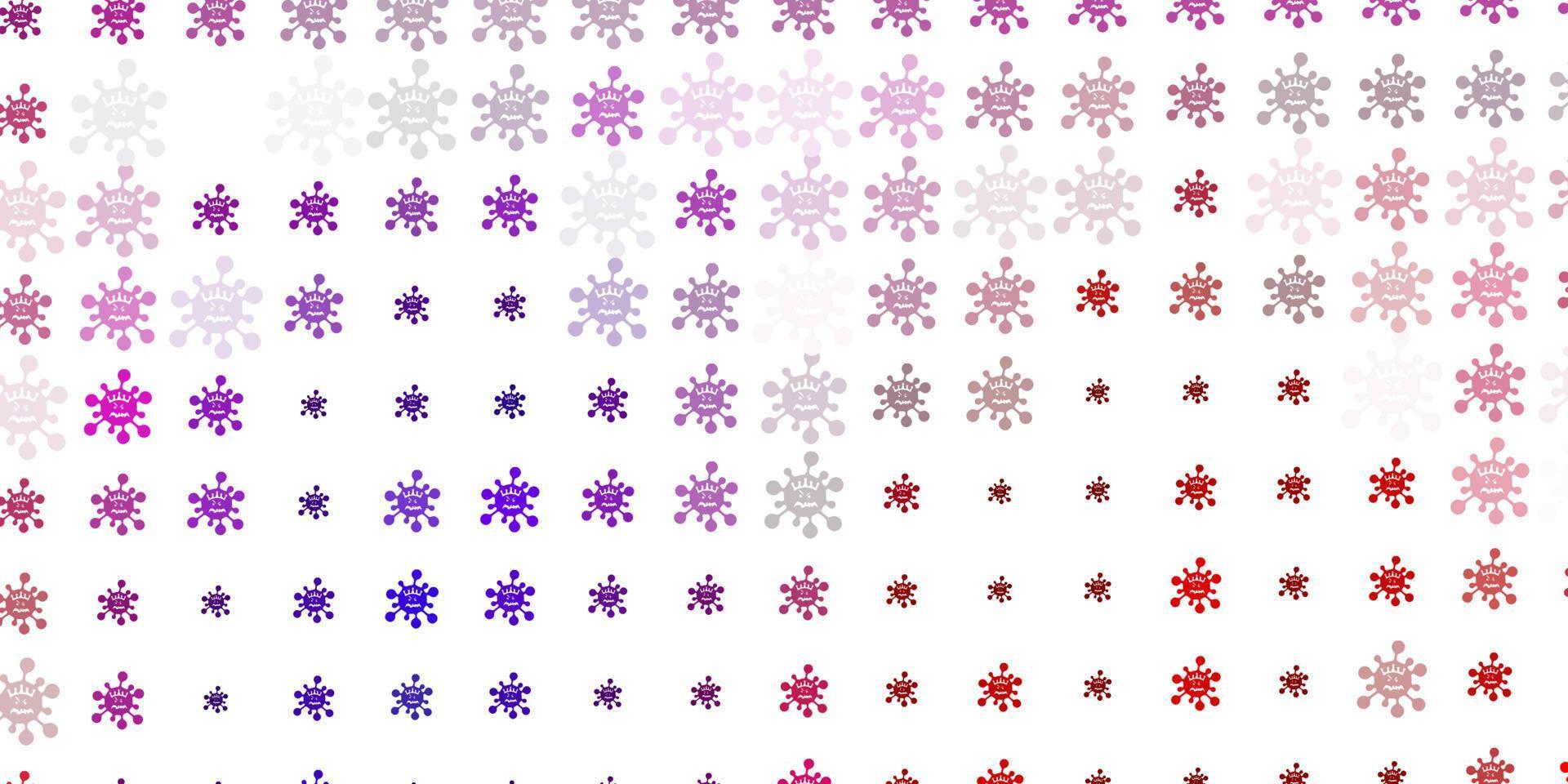 Light Pink, Red vector pattern with coronavirus elements.