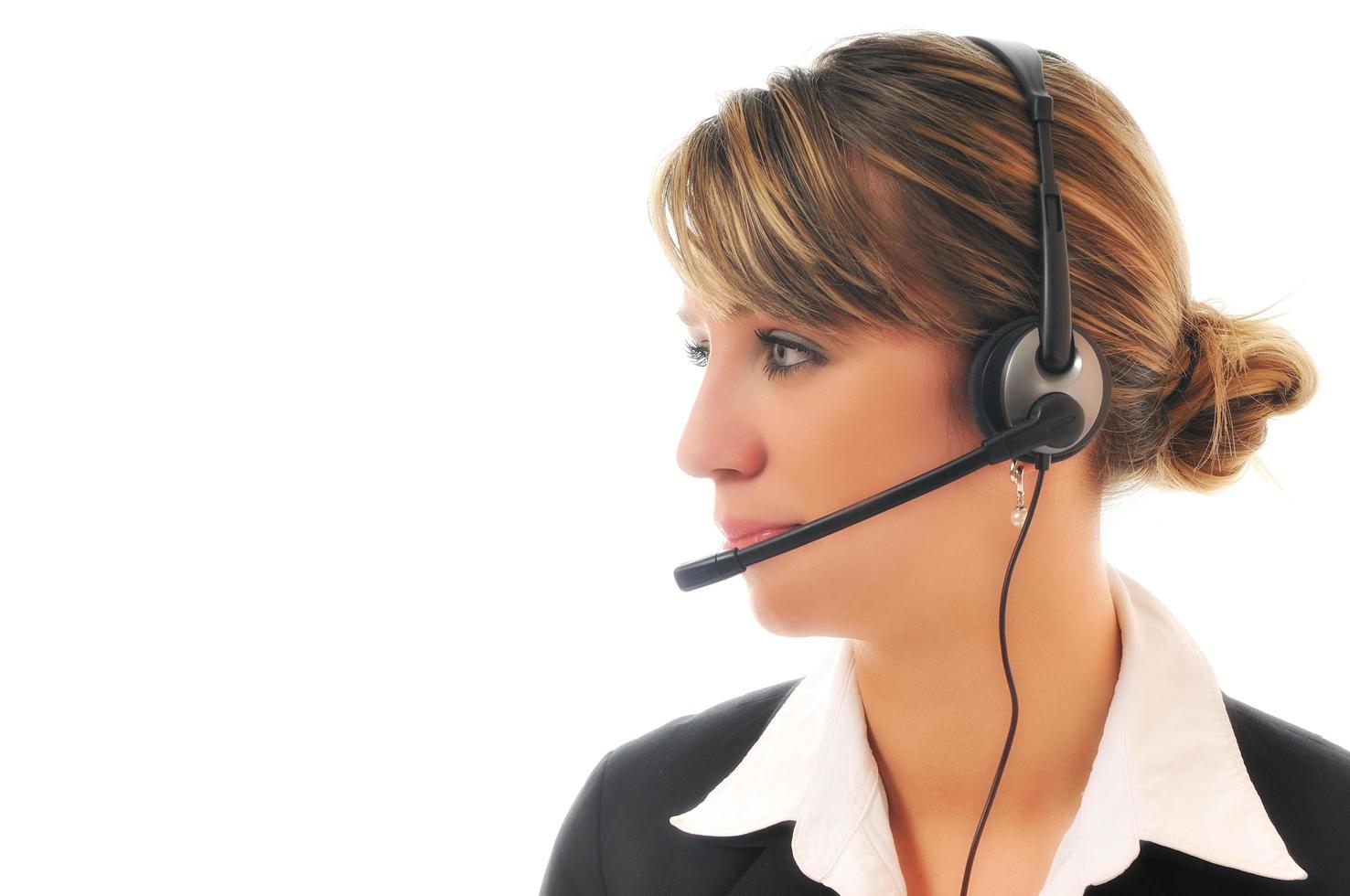 business woman with headset photo