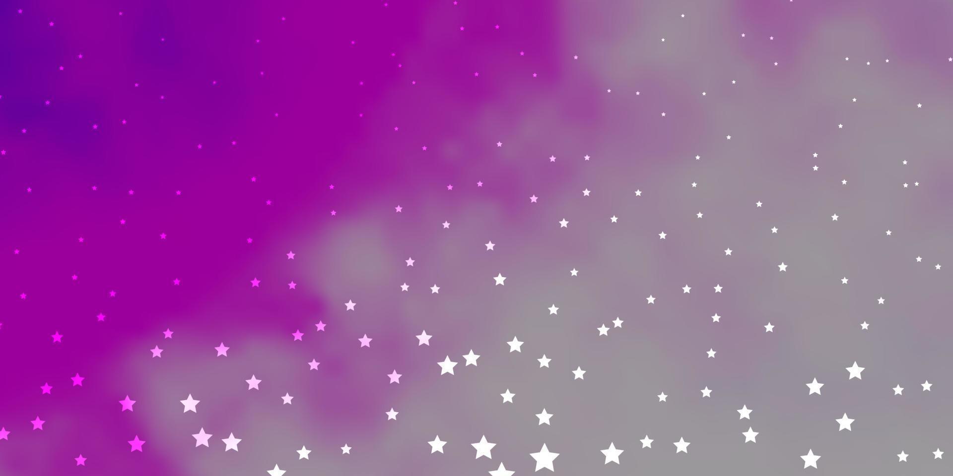 Fondo de vector púrpura oscuro con estrellas de colores.