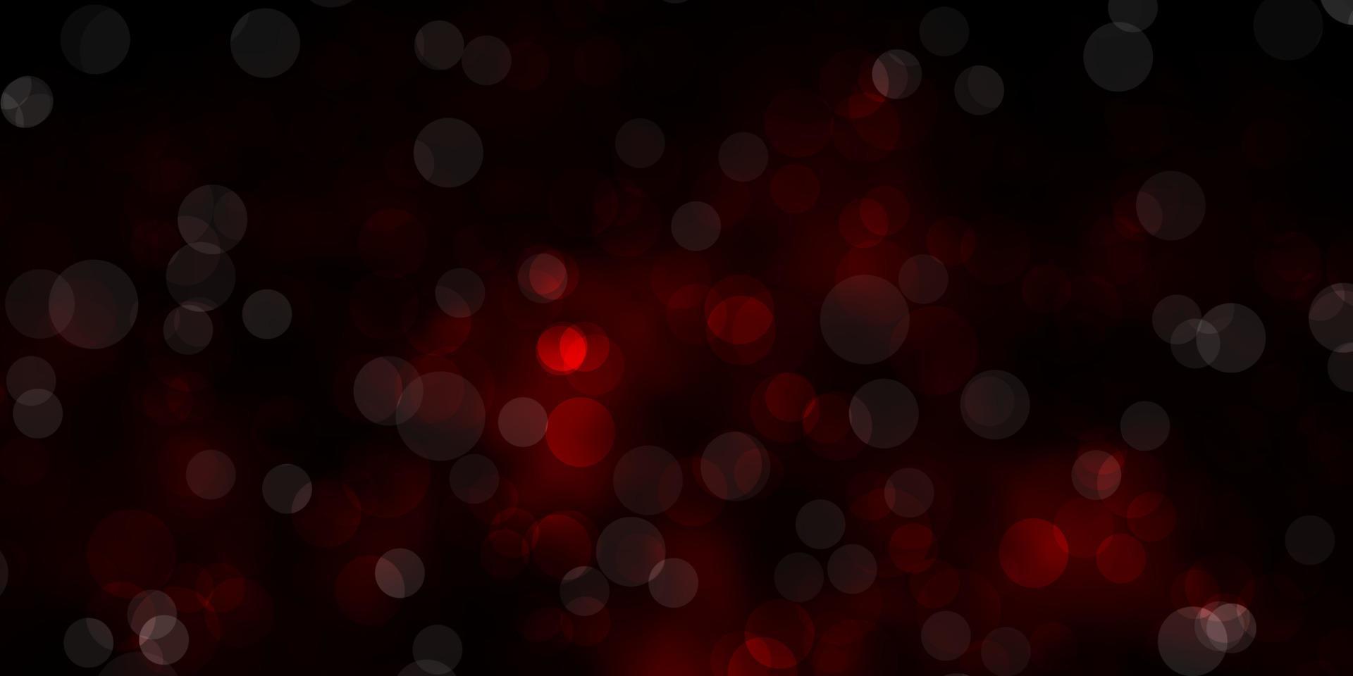 Telón de fondo de vector rojo oscuro con círculos.