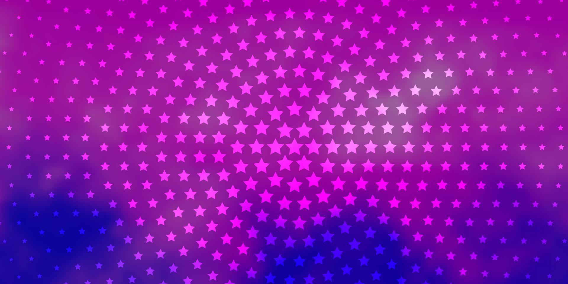 Light Pink, Blue vector template with neon stars.