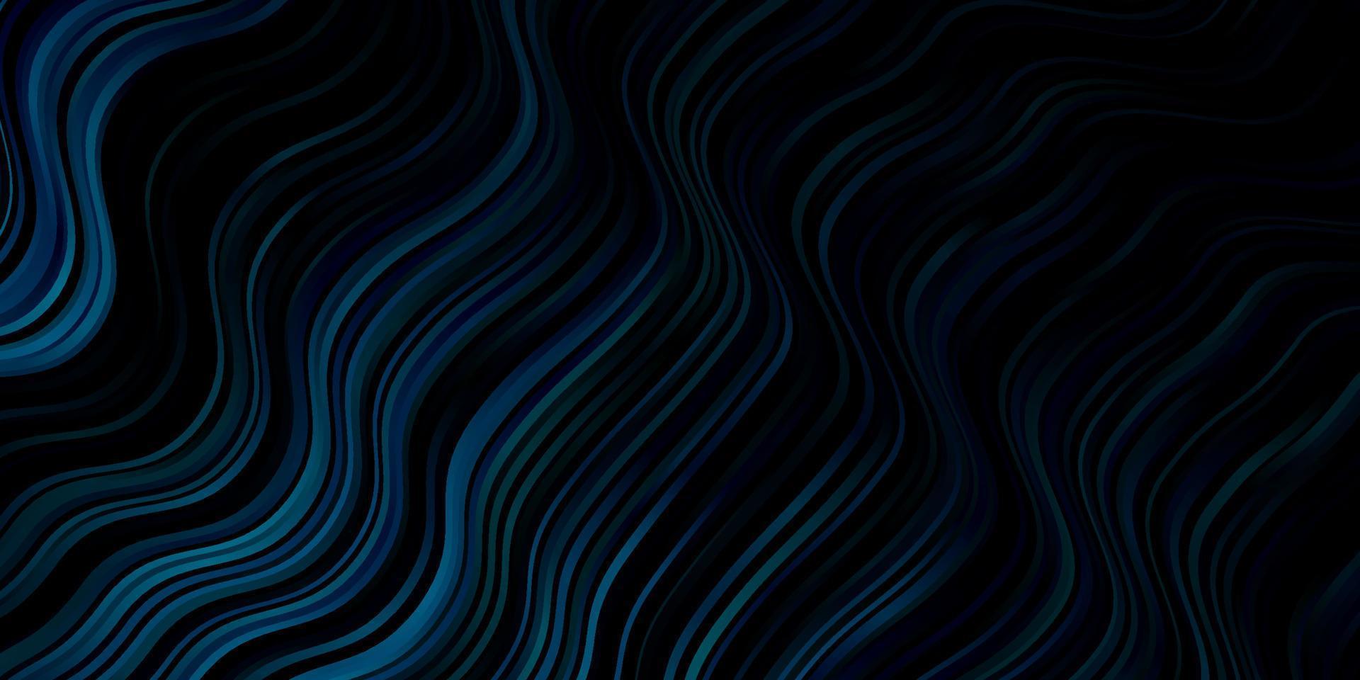 plantilla de vector azul oscuro con líneas curvas.