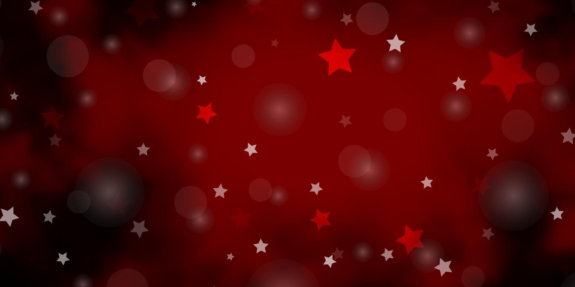 diseño de vector rojo oscuro con círculos, estrellas.