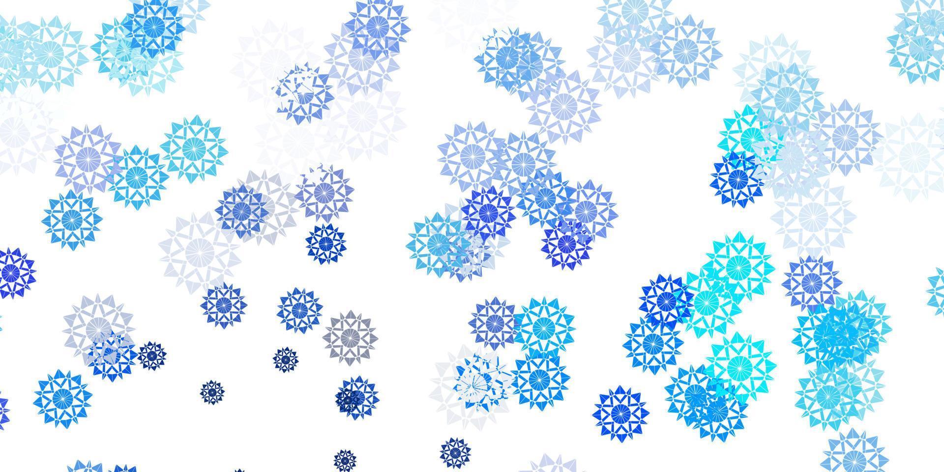 Light blue vector pattern with colored snowflakes.