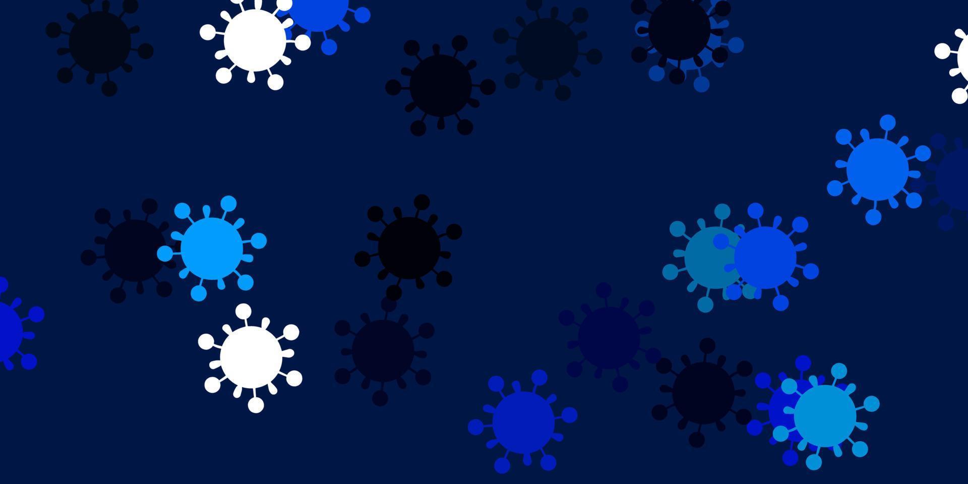 Light blue, green vector pattern with coronavirus elements.