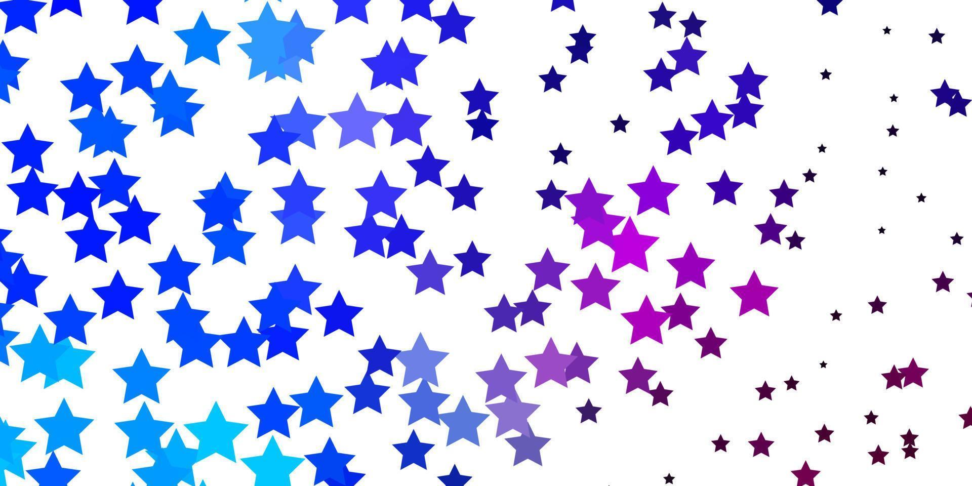 plantilla de vector de color rosa oscuro, azul con estrellas de neón.