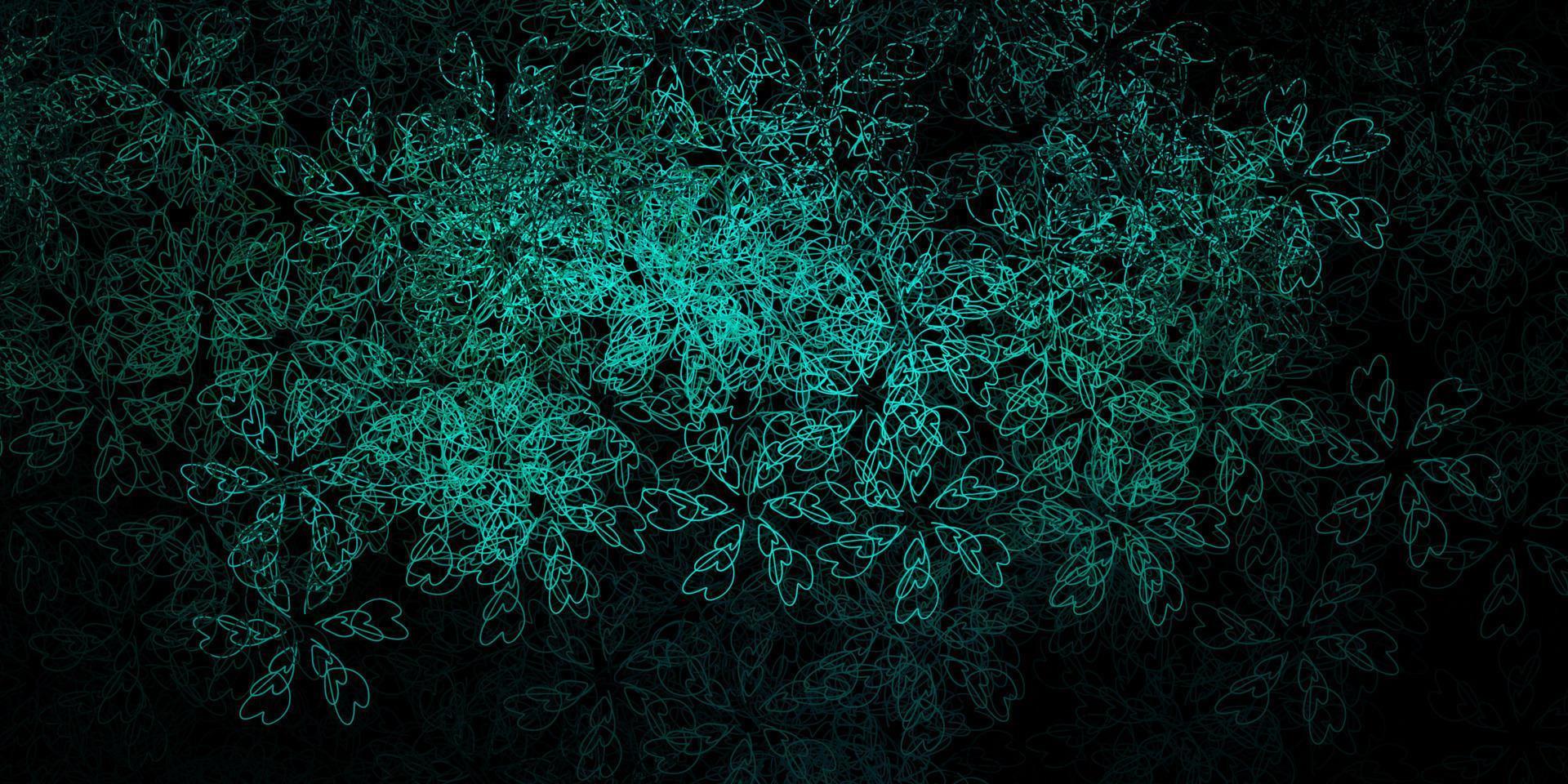 Dark green vector texture with curves.